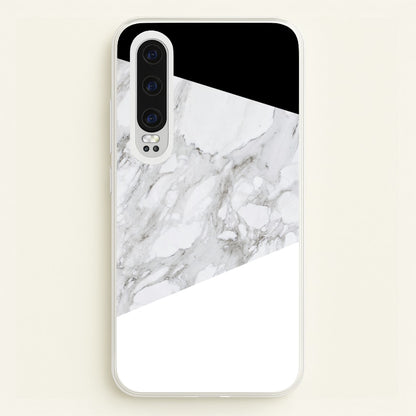 White, Black and Marble Pattern  - marble Phone Case for Huawei P30