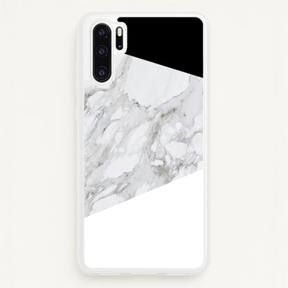 White, Black and Marble Pattern  - marble Phone Case for Huawei P30 Pro