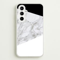 White, Black and Marble Pattern  - marble Phone Case for Galaxy A16