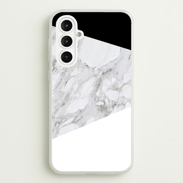 White, Black and Marble Pattern  - marble Phone Case for Galaxy A16