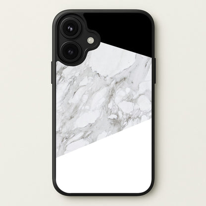 White, Black and Marble Pattern Phone Case for iPhone 17