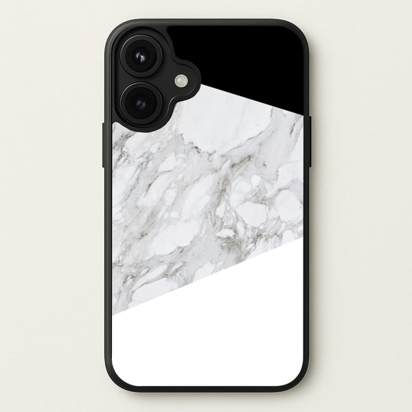 White, Black and Marble Pattern Phone Case for iPhone 17