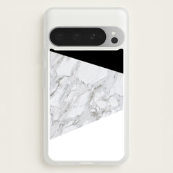 White, Black and Marble Pattern  - marble Phone Case for Google Pixel 9 Pro XL