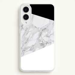 White, Black and Marble Pattern  - marble Phone Case for Galaxy S25 Edge