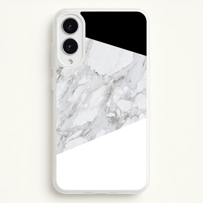 White, Black and Marble Pattern  - marble Phone Case for Galaxy S25 Edge