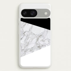 White, Black and Marble Pattern  - marble Phone Case for Google Pixel 9 / 9 Pro