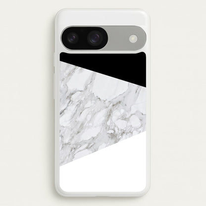 White, Black and Marble Pattern  - marble Phone Case for Google Pixel 9 / 9 Pro