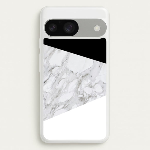 White, Black and Marble Pattern  - marble Phone Case for Google Pixel 9 / 9 Pro