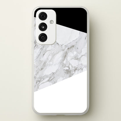White, Black and Marble Pattern  - marble Phone Case for Galaxy A55