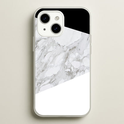 White, Black and Marble Pattern  - marble Phone Case for iPhone 15 Plus