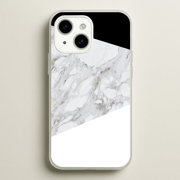 White, Black and Marble Pattern  - marble Phone Case for iPhone 15