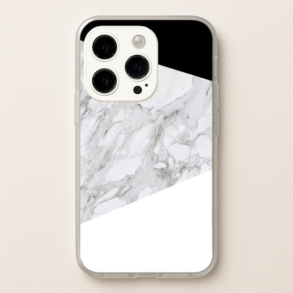 White, Black and Marble Pattern  - marble Phone Case for iPhone 14 Pro
