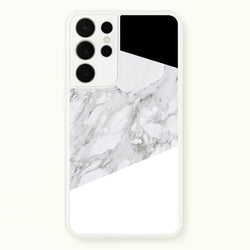 White, Black and Marble Pattern  - marble Phone Case for Galaxy S21 Ultra