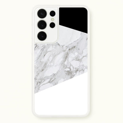 White, Black and Marble Pattern  - marble Phone Case for Galaxy S21 Ultra