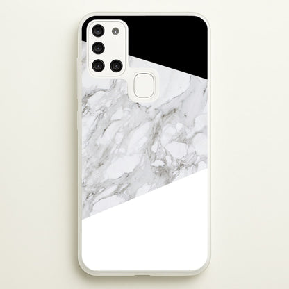 White, Black and Marble Pattern  - marble Phone Case for Galaxy A21s