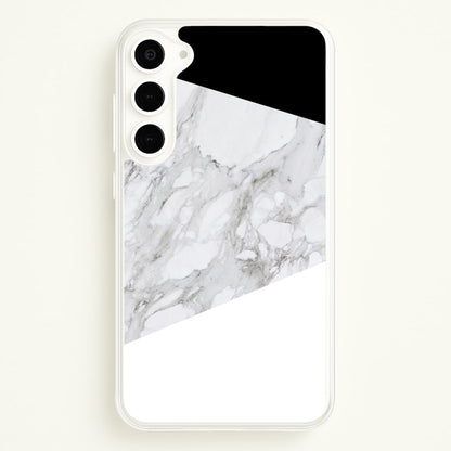 White, Black and Marble Pattern  - marble Phone Case for Galaxy S23 Plus