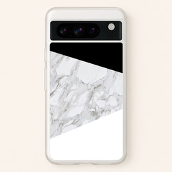White, Black and Marble Pattern  - marble Phone Case for Google Pixel 8 Pro