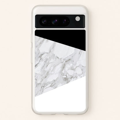 White, Black and Marble Pattern  - marble Phone Case for Google Pixel 8 Pro