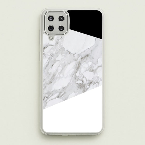 White, Black and Marble Pattern  - marble Phone Case for Galaxy A12