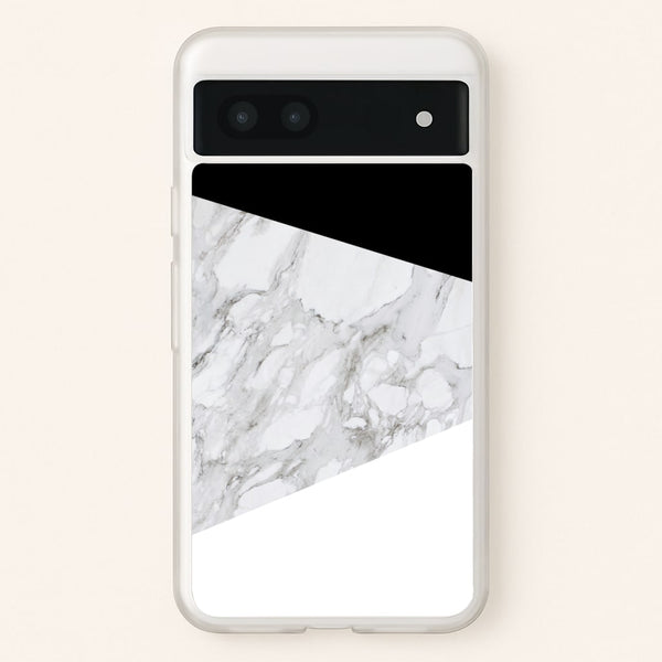 White, Black and Marble Pattern  - marble Phone Case for Google Pixel 7a