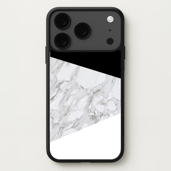 White, Black and Marble Pattern Phone Case for iPhone 17 Pro