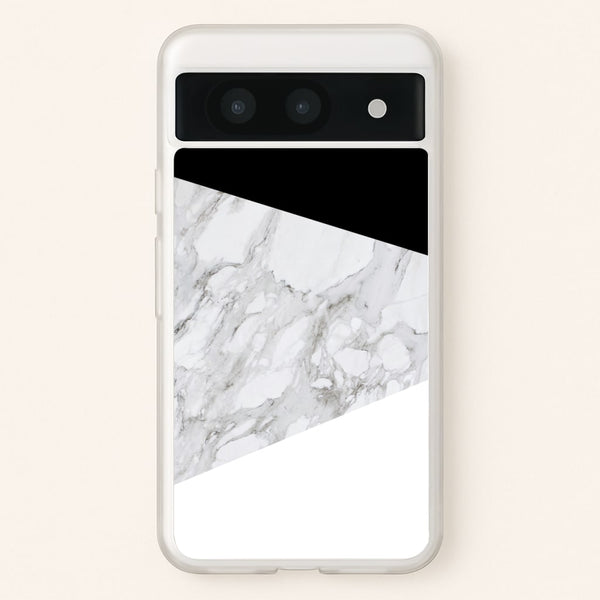 White, Black and Marble Pattern  - marble Phone Case for Google Pixel 8a