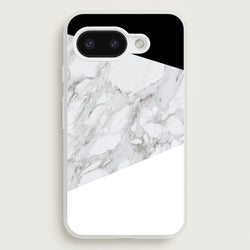 White, Black and Marble Pattern  - marble Phone Case for Google Pixel 9a