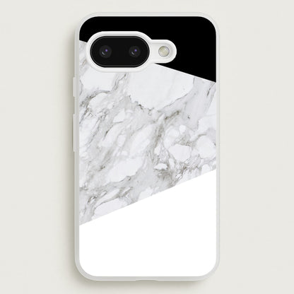 White, Black and Marble Pattern  - marble Phone Case for Google Pixel 9a