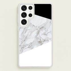 White, Black and Marble Pattern  - marble Phone Case for Galaxy S23 Ultra