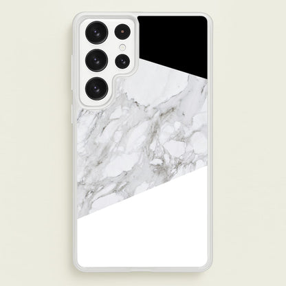 White, Black and Marble Pattern  - marble Phone Case for Galaxy S23 Ultra