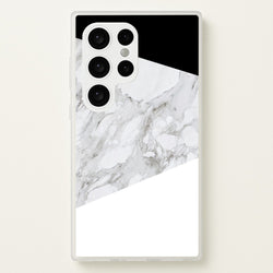 White, Black and Marble Pattern  - marble Phone Case for Galaxy S24 Ultra