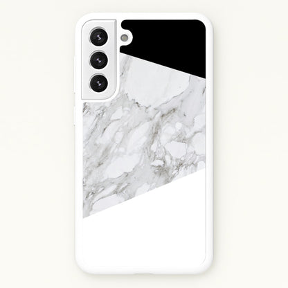 White, Black and Marble Pattern  - marble Phone Case for Galaxy S22 Plus