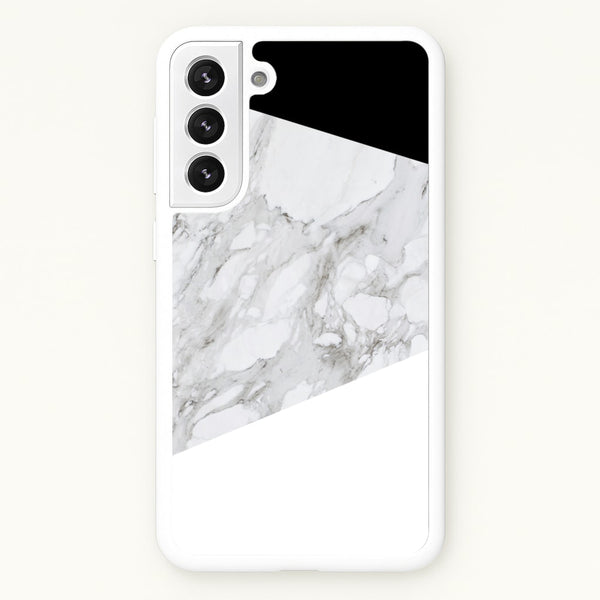 White, Black and Marble Pattern  - marble Phone Case for Galaxy S22 Plus