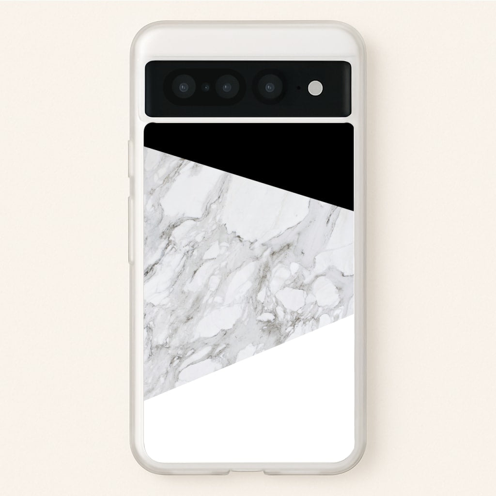 White, Black and Marble Pattern  - marble Phone Case for Google Pixel 7 Pro