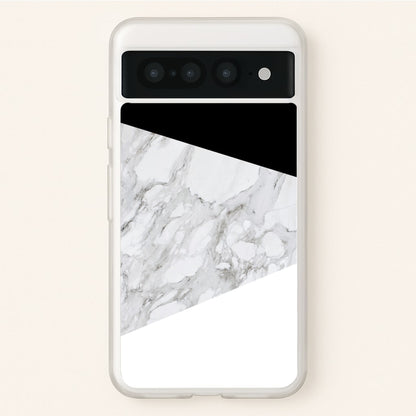 White, Black and Marble Pattern  - marble Phone Case for Google Pixel 7 Pro