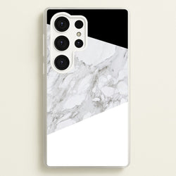 White, Black and Marble Pattern  - marble Phone Case for Galaxy S25 Ultra
