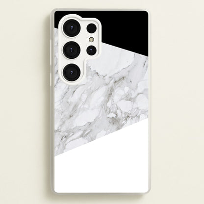 White, Black and Marble Pattern  - marble Phone Case for Galaxy S25 Ultra