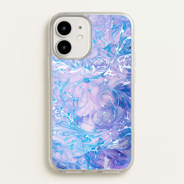 Sea Blue Swirly Marble  - marble Phone Case for iPhone 12 Mini