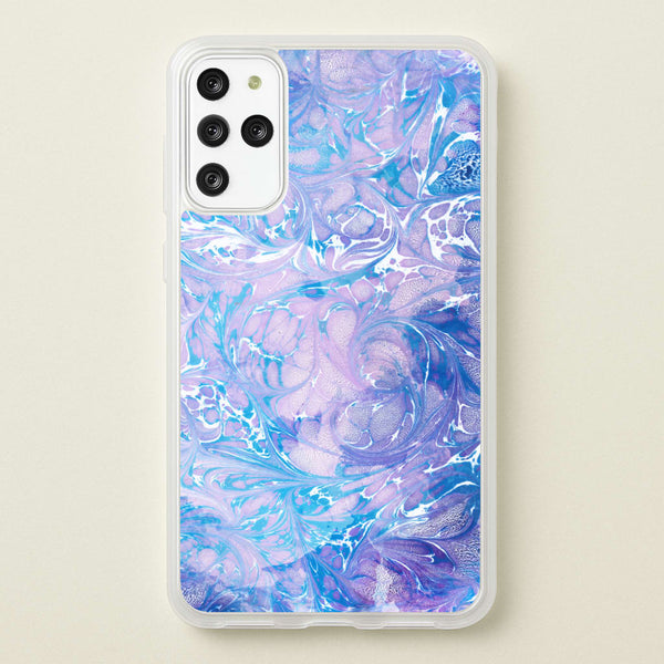 Sea Blue Swirly Marble  - marble Phone Case for Galaxy S20 Plus