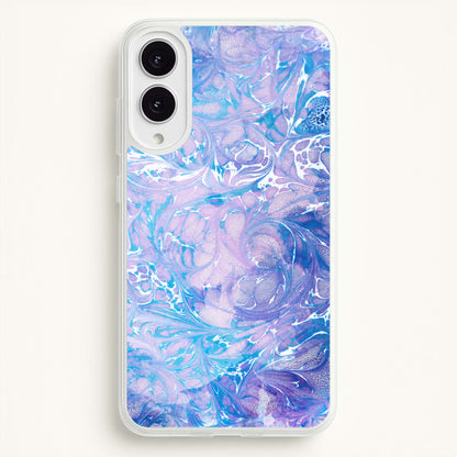 Sea Blue Swirly Marble  - marble Phone Case for Galaxy S25 Edge