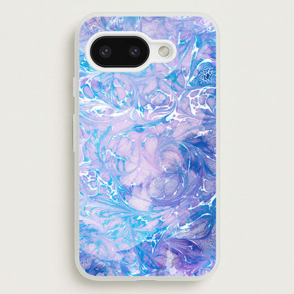 Sea Blue Swirly Marble  - marble Phone Case for Google Pixel 9a