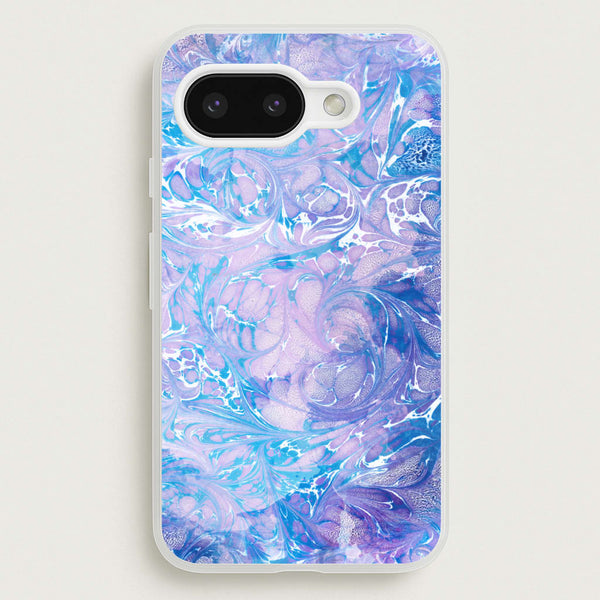 Sea Blue Swirly Marble  - marble Phone Case for Google Pixel 9a