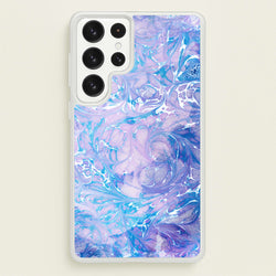 Sea Blue Swirly Marble  - marble Phone Case for Galaxy S22 Ultra