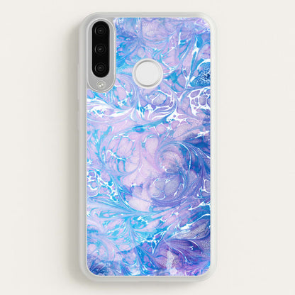 Sea Blue Swirly Marble  - marble Phone Case for Huawei P30 Lite