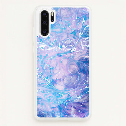 Sea Blue Swirly Marble  - marble Phone Case for Huawei P30 Pro