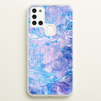 Sea Blue Swirly Marble  - marble Phone Case for Galaxy A21s