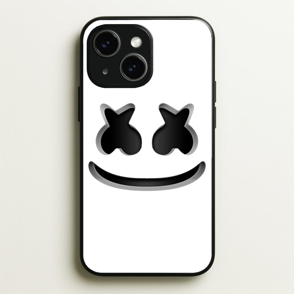 White Helmet DJ Helmet  - Marshmello Phone Case for iPhone 14 Plus