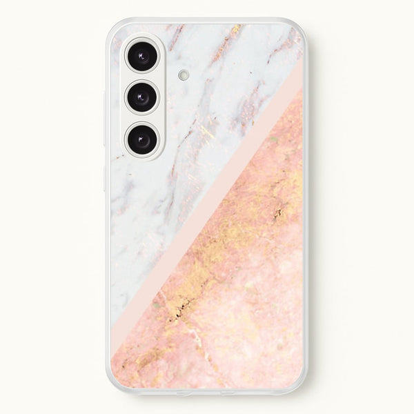 Marble and Rose Gold  - marble Phone Case for Galaxy S25 Plus