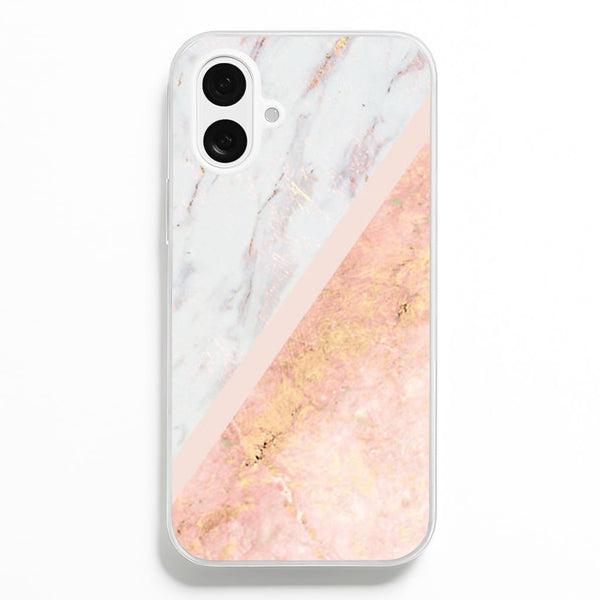Marble and Rose Gold  - marble Phone Case for iPhone 16 Plus