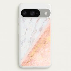 Marble and Rose Gold Phone Case for Google Pixel 10 / 10 Pro